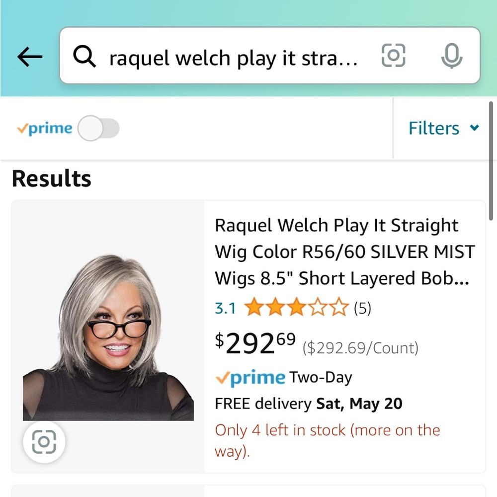 Raquel Welch Play it Straight wig